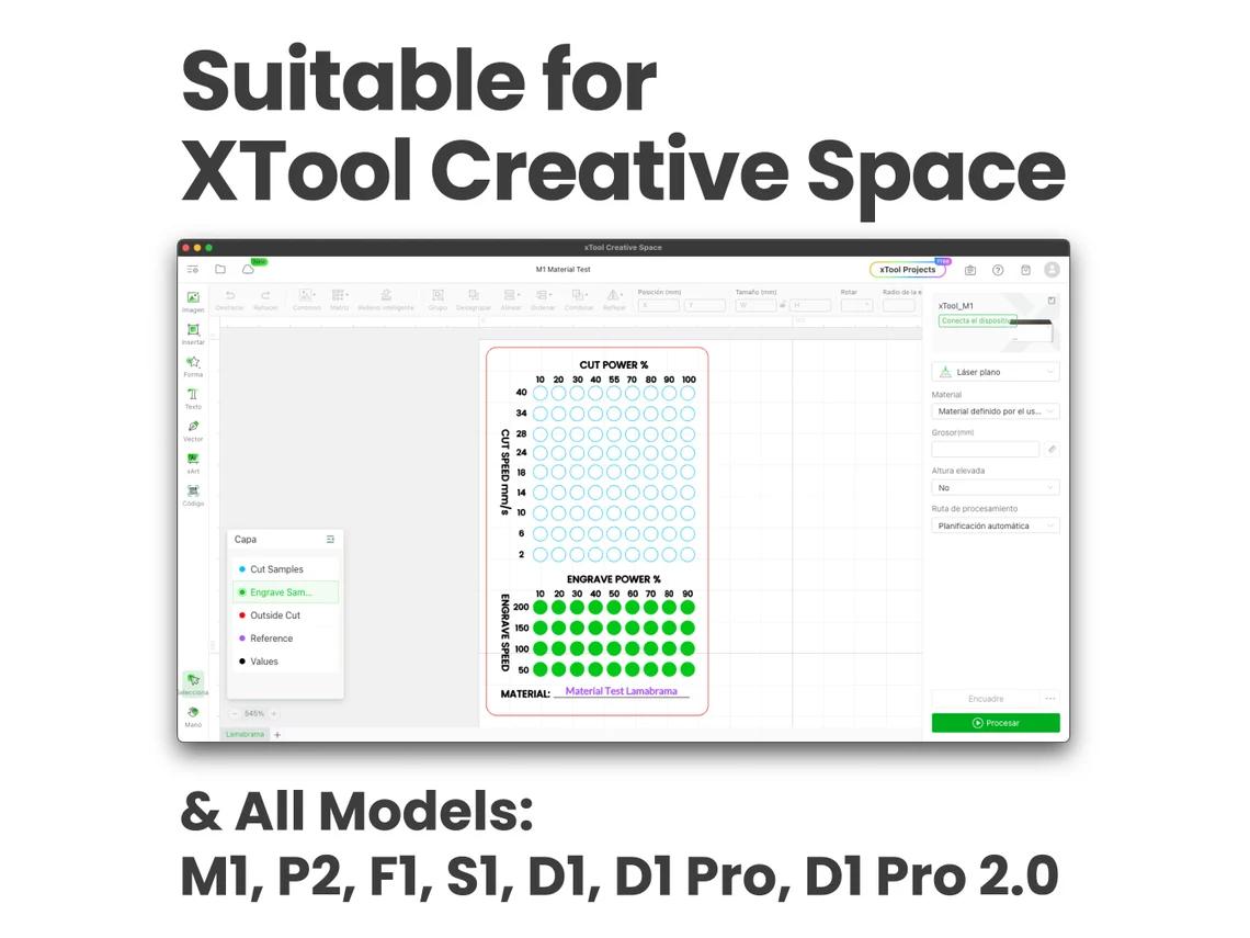 XTool Laser Test Pack